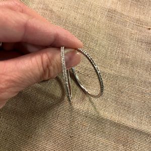 Diamond and sterling hoops